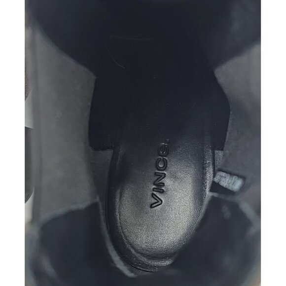 Vince Suede Leather Water Repellent Gray Chunky Heel Bootie Boots Women's 7M - Picture 10 of 10